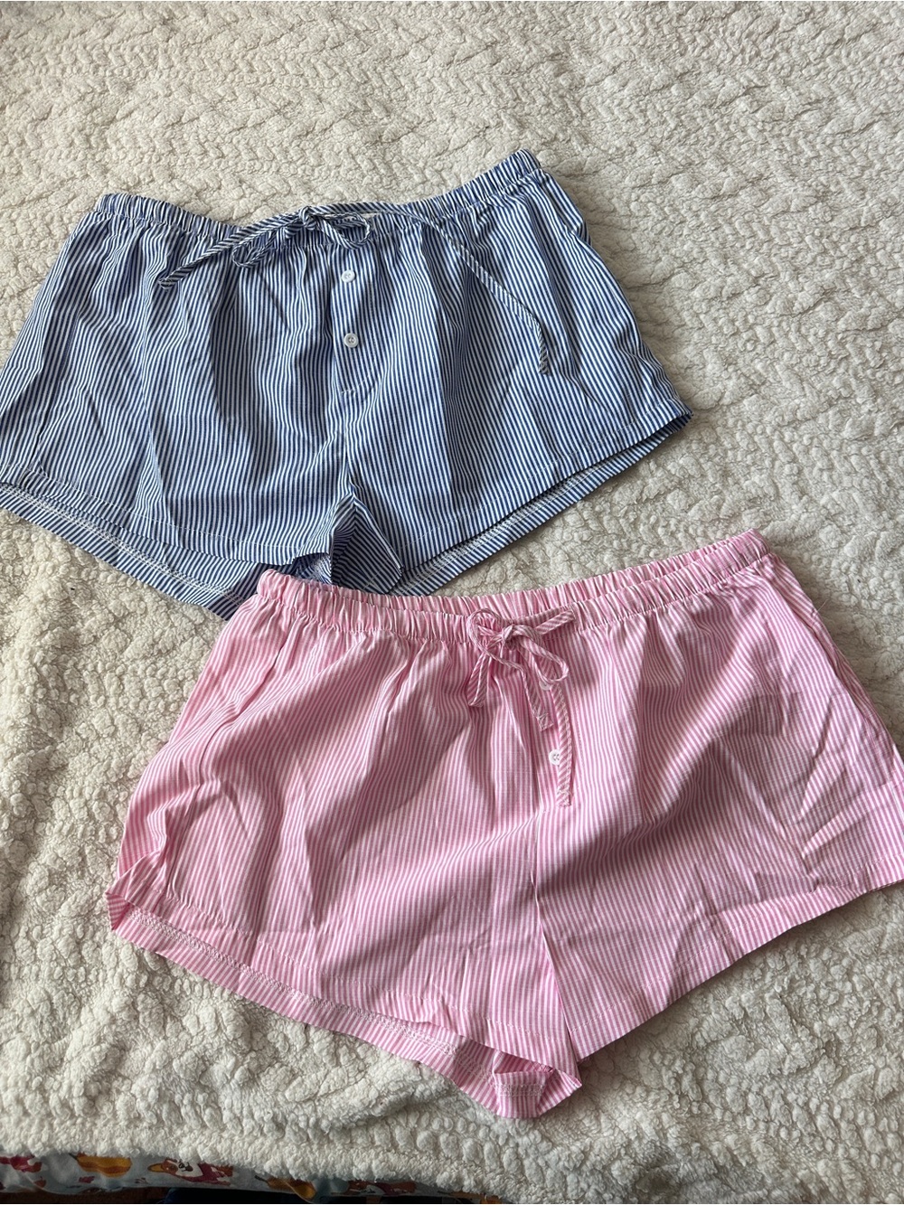 Women's Striped Sleep Shorts - Pink & Blue